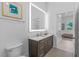 Contemporary bathroom with illuminated mirror and walk-in shower at 775 Juniper Ne St # 103, Atlanta, GA 30308