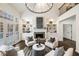 Bright living room featuring a stone fireplace, custom built-ins, and hardwood floors at 3730 Ashford Ne Pt, Brookhaven, GA 30319