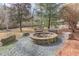 Stone fire pit provides a cozy spot for outdoor gatherings in the backyard at 4478 Outpost Ct, Roswell, GA 30075