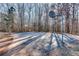 Community basketball court surrounded by a wooded area, with basketball hoop and room for play at 305 Glengarry Chase, Covington, GA 30014