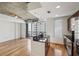 Modern open kitchen with stainless steel appliances and city view at 44 Peachtree Nw Pl # 1828, Atlanta, GA 30309