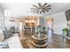 Spacious open floorplan connecting the living room, dining area, and kitchen, ideal for entertaining at 115 Greenbrier Way, Canton, GA 30114