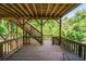 Wooden deck with stairs leading down to the backyard at 520 Andes Ln, Canton, GA 30114