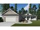 Charming home featuring a two-car garage, stone accents, gabled roof, and well-manicured lawn at 8921 Callaway Dr, Winston, GA 30187