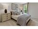 Well-lit bedroom with a full-size bed and neutral color palette at 8232 Walnut Hall Dr, Fairburn, GA 30213