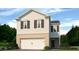 Two-story house with white siding, brown accents, and a two-car garage at 8232 Walnut Hall Dr, Fairburn, GA 30213