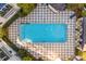 Aerial view of a community swimming pool with a checkered deck and surrounding greenery at 2057 Telfair Cir, Atlanta, GA 30324