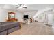 A large bedroom features neutral walls, plush carpet, vaulted ceilings, and ample space at 764 Little Vine Church Rd, Villa Rica, GA 30180