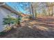 Sloped backyard with mature trees and partial fencing at 404 Utoy Sw Cir, Atlanta, GA 30331