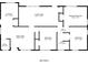 Floor plan showing a three-bedroom one-story home with two bathrooms, a living room, dining area, and kitchen at 2534 Ben Hill Rd, Atlanta, GA 30344