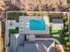 Aerial view of house, pool and backyard at 1782 Patrick Rd, Dacula, GA 30019