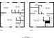 Two-story floorplan featuring living room, kitchen, dining area, baths, and bedrooms at 128 Prity Ct, Mcdonough, GA 30253