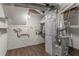 Unfinished basement with HVAC and laundry hookups at 8652 Embrey Dr, Jonesboro, GA 30236