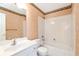 Bathroom with tub, toilet and white vanity at 1426 Greenridge Trl, Lithonia, GA 30058