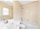 Bathroom with shower/tub combo and white vanity at 1426 Greenridge Trl, Lithonia, GA 30058