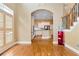 Breakfast area with hardwood floors and kitchen access at 1426 Greenridge Trl, Lithonia, GA 30058
