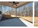 Covered patio with ceiling fan, overlooking fenced backyard at 1076 Allspice Way, Lawrenceville, GA 30045