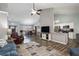 Open concept living room and kitchen with hardwood floors at 9 Glory Ln, Powder Springs, GA 30127