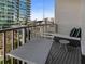 Spacious balcony with seating area and city views at 943 Peachtree Ne St # 902, Atlanta, GA 30309