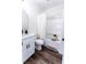 Bathroom with a shower and tub combination featuring stylish dark accents at 109 Shirley Se Ln, Acworth, GA 30101