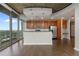 Modern kitchen with island and stainless steel appliances at 855 Peachtree Ne St # 2914, Atlanta, GA 30308