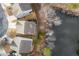 Aerial view of houses nestled by a pond, showcasing a peaceful community setting at 135 Cessna Dr, Canton, GA 30114