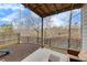 Spacious backyard patio offering scenic pond views and a fenced yard at 135 Cessna Dr, Canton, GA 30114