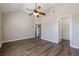 Bedroom with vaulted ceiling, ceiling fan, and walk-in closet at 5590 Vickery Cir, Cumming, GA 30040