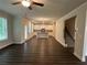 Open floor plan with living room view into the kitchen at 2180 Highridge Point Dr, Lithia Springs, GA 30122