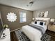 Nicely staged bedroom featuring contemporary decor, art, and furniture at 432 Independence Dr, Jonesboro, GA 30238