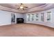 Large carpeted basement featuring recessed lighting, a ceiling fan, and several windows at 123 Fernwood Dr, Woodstock, GA 30188