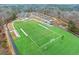 Aerial view of a high school football field, bleachers, and parking lot at 2958 Arden Ridge Ter, Suwanee, GA 30024