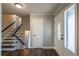 Bright entryway with hardwood floors and staircase at 3377 Bobolink Cir, Atlanta, GA 30311