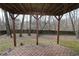 Brick patio under deck overlooking wooded backyard at 355 Holland Springs Way, Powder Springs, GA 30127