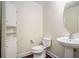 Half bathroom features white fixtures, and a pedestal sink at 5104 Leeshire Se Trl # 64, Atlanta, GA 30339