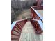 Wooden deck stairs leading down to the backyard, offering outdoor access at 6519 Cheval Ct, Stone Mountain, GA 30087