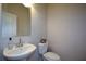 Simple, clean bathroom with pedestal sink and toilet at 309 Bowfin Trl, Mcdonough, GA 30253