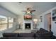 Living room features a fireplace and large TV at 309 Bowfin Trl, Mcdonough, GA 30253