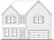 Front elevation of a two-story house showing the garage and front door at 2712 Sw Riverpine Lot 175 Sw Trl, Atlanta, GA 30331