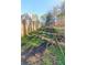 Backyard garden area with raised beds and a wire fence to keep critters out at 1620 Palm St, Canton, GA 30115
