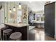 Updated kitchen featuring dark wood cabinetry and granite countertops at 105 Weatherford Pl, Roswell, GA 30075