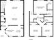 Complete floor plans showing the layout of both floors including the kitchen, living room, dining area, bedrooms and bathrooms at 2555 Flat Shoals Rd # 802, Atlanta, GA 30349
