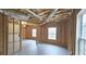 Unfinished basement with framed walls and windows at 1050 Wiley Bridge Rd, Woodstock, GA 30188