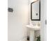 Small powder room with pedestal sink at 110 Cobalt Dr, Fayetteville, GA 30214