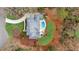 Bird's eye view of house, pool, and landscaped yard; showcasing the property's size at 5220 Green Oak Ct, Atlanta, GA 30327