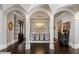 Formal dining room with hardwood floors and a beautiful chandelier at 5220 Green Oak Ct, Atlanta, GA 30327