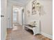 Entryway with bench and decorative wall accents at 427 Bluffs View Ln, Canton, GA 30114