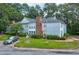 Gray siding condo building with brick accents, surrounded by lush green landscaping at 4321 Orchard Park Ct, Stone Mountain, GA 30083