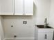 Bright laundry room with white cabinets and a utility sink at 1045 Ridgecrest Se Dr, Smyrna, GA 30080