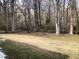 Large backyard with a wooden fence and mature trees bordering the property at 1079 Salisbury Trl, Riverdale, GA 30296